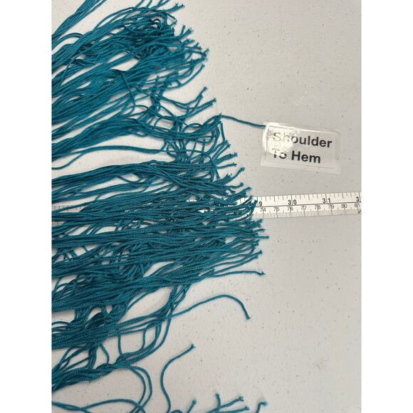 Charming Charlie Womens Top Size M Sheer Mesh Embroidered Fringe Boho Festival - Picture 7 of 8